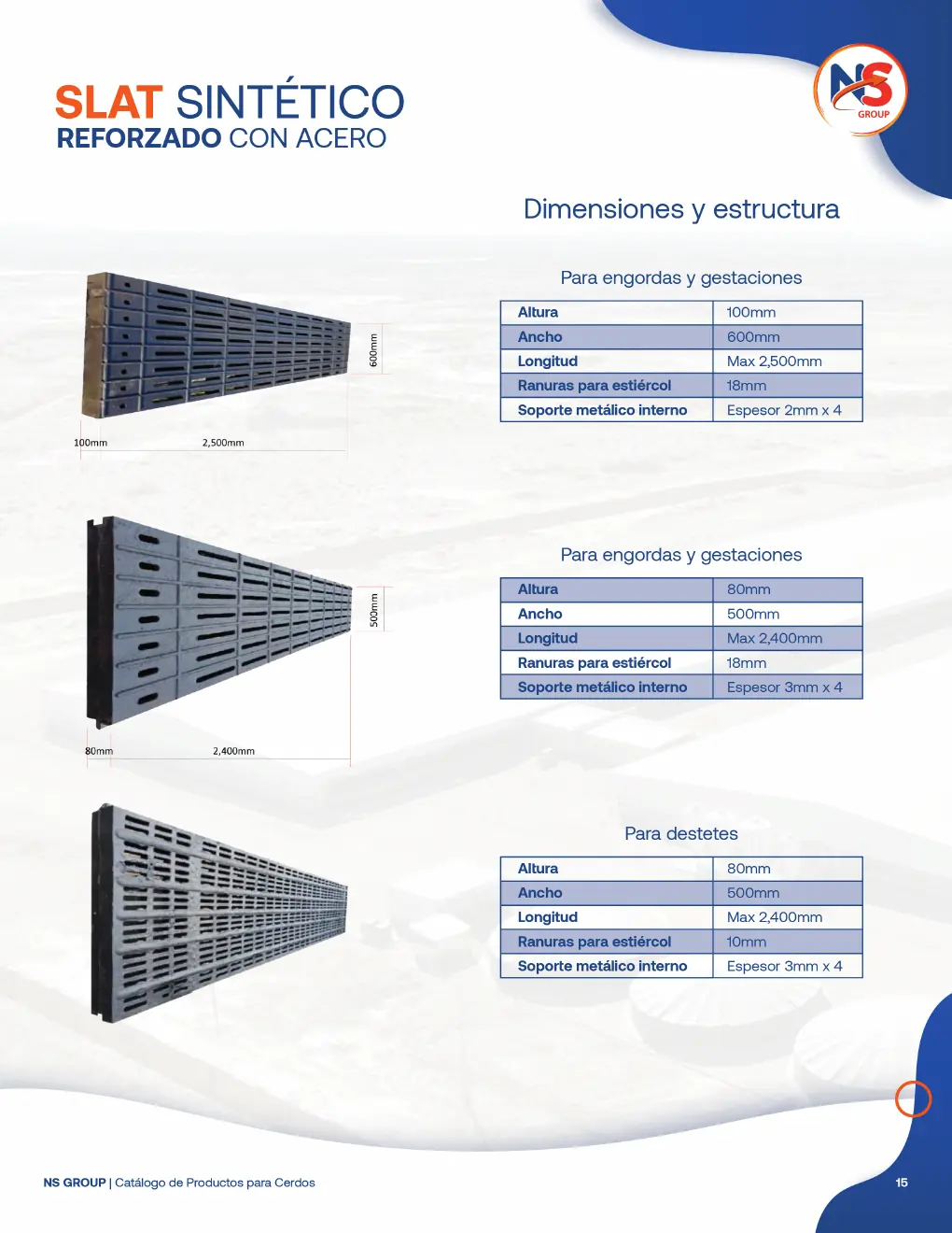 Ficha original de Slat sintético reforzado con acero, página 15