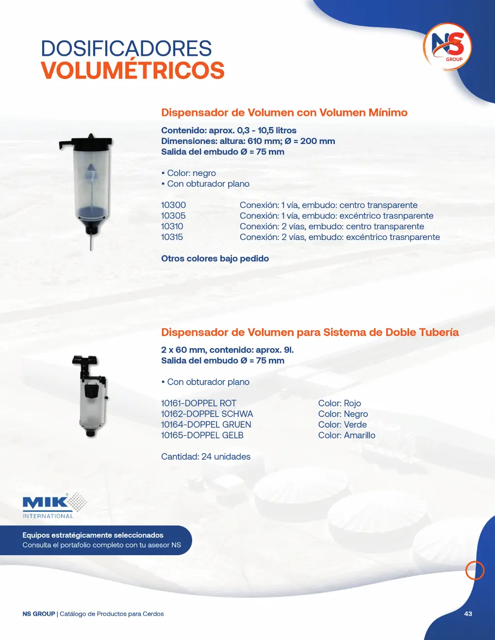 Ficha original de Dosificadores volumétricos, página 43